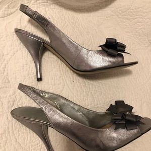 Nine West size 9M silver heels